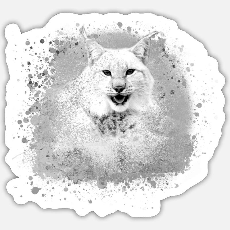 wildcat,lynx,white,graffiti,painting,cat - Sticker size S (10 x 10 cm) - white matte