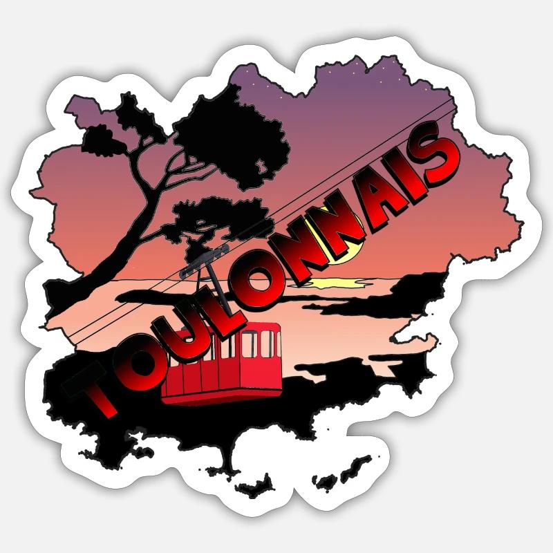 Toulonnais version 2 - Sticker taille S (10 x 10 cm) - blanc mat