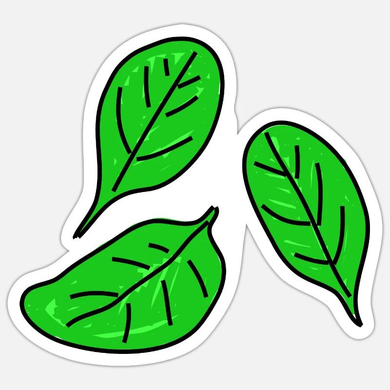 Spinach Doodle - Sticker size S (10 x 10 cm) - white matte