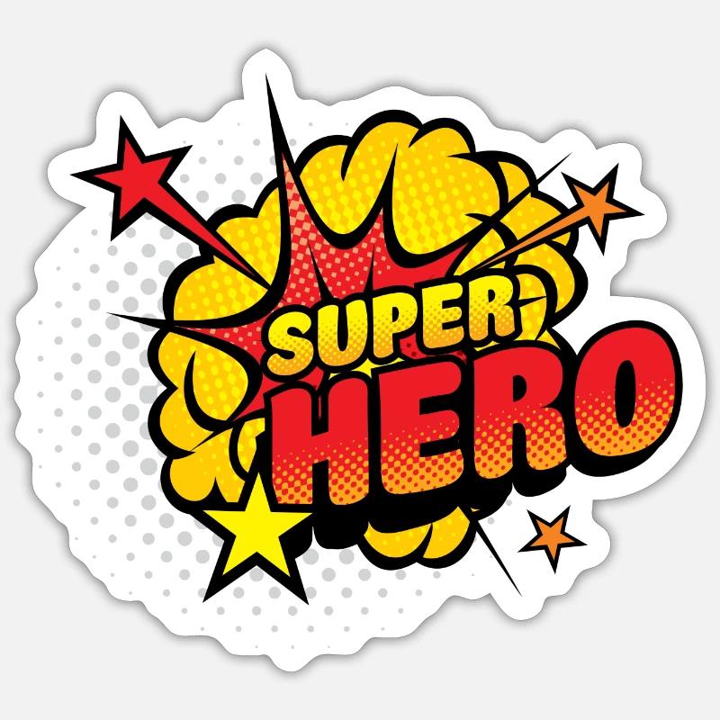 Superhelden Comic Explosion Sticker Größe S (10 x 10 cm)