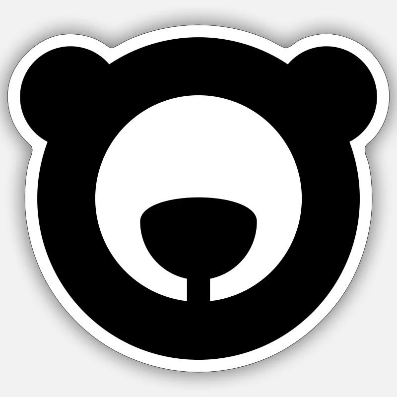 bear logo - Sticker size S (10 x 10 cm) - white matte