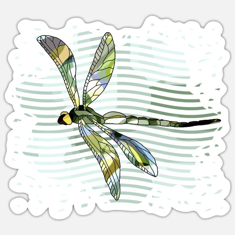 Libelle - Sticker Größe S (10 x 10 cm) - Mattweiß