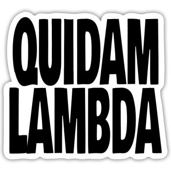 quidam lambda - Sticker taille S (10 x 10 cm) - blanc mat - Devant