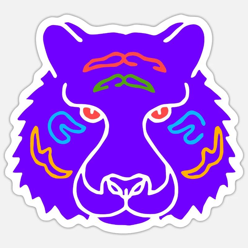 Symbol eines indischen Tigers - Sticker Größe S (10 x 10 cm) - Mattweiß