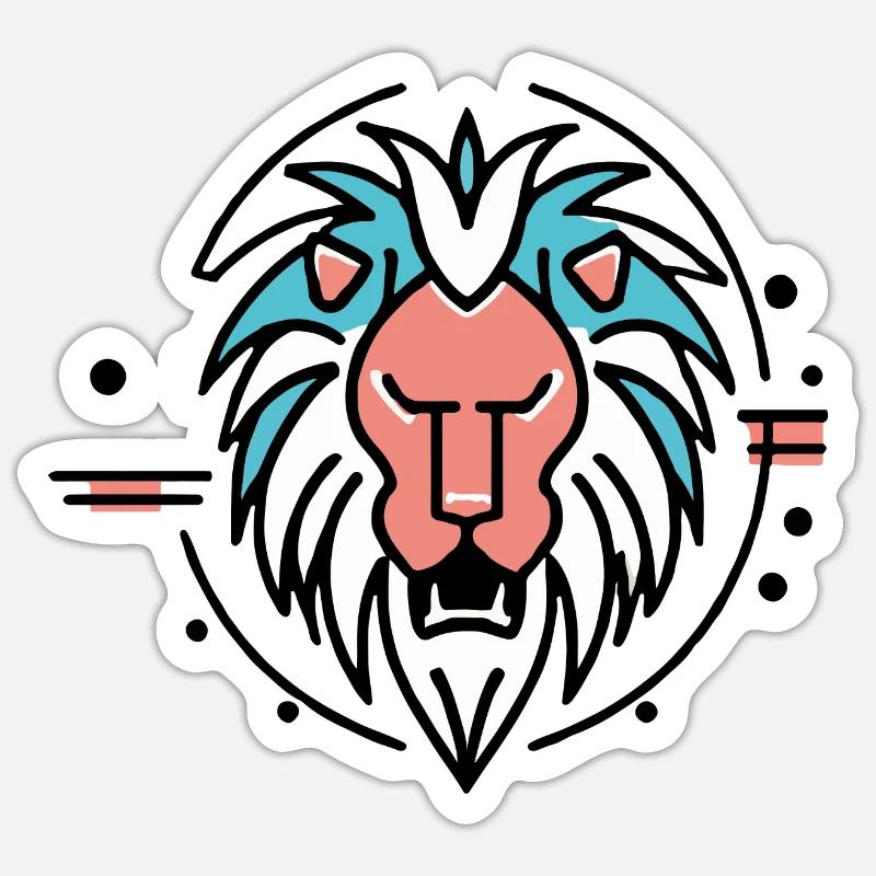 Roaring Lion - Sticker size S (10 x 10 cm) - white matte