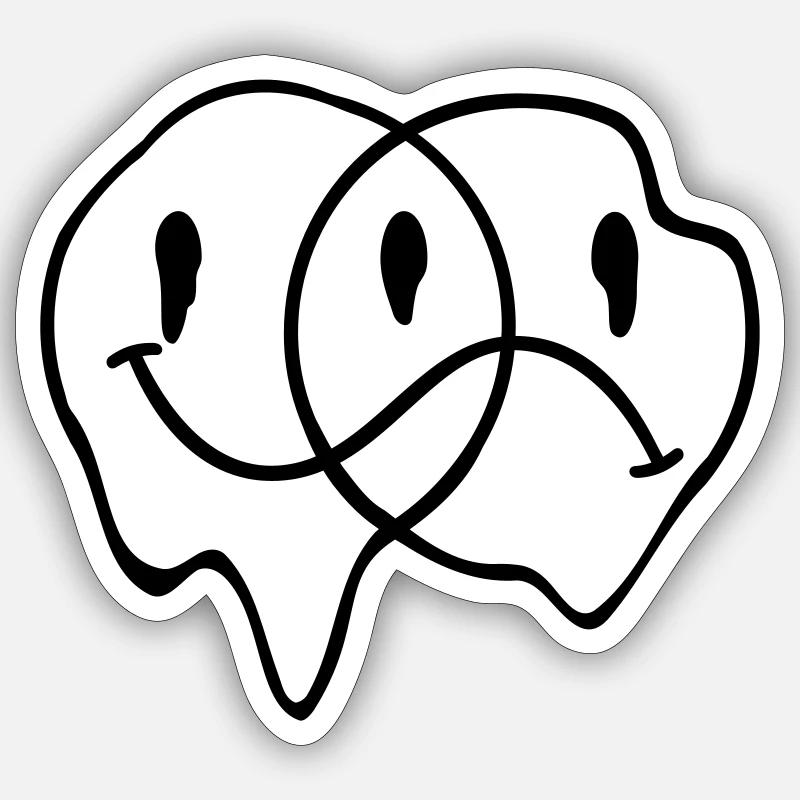 deux smileys Sticker taille S (10 x 10 cm)