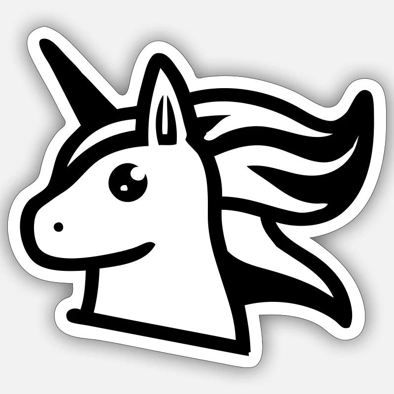 Süßes Einhorn im Comicstil Sticker Größe S (10 x 10 cm)