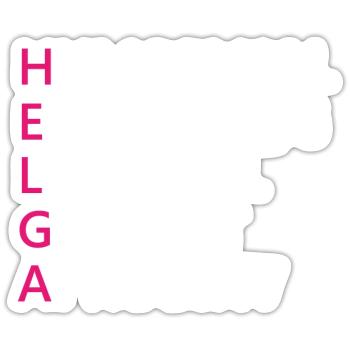Helga Name Geschenk - Sticker Größe S (10 x 10 cm) - Mattweiß - Vorne