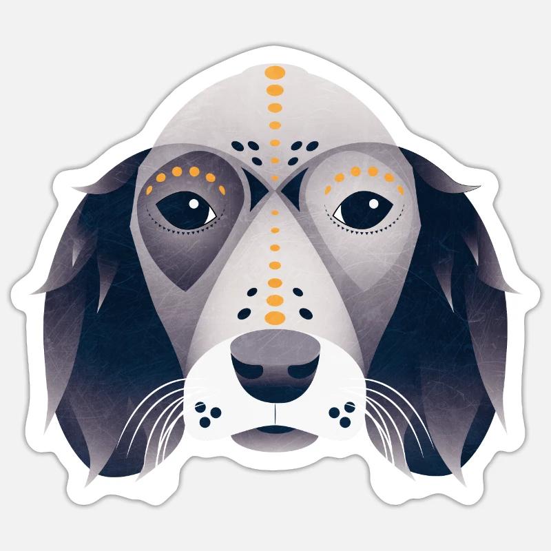 Stylized Dog Head - Sticker size S (10 x 10 cm) - white matte
