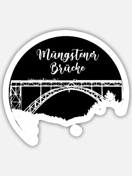 Müngstener Brücke,solingen,kreis,brücke - Sticker Größe S (10 x 10 cm) - Mattweiß