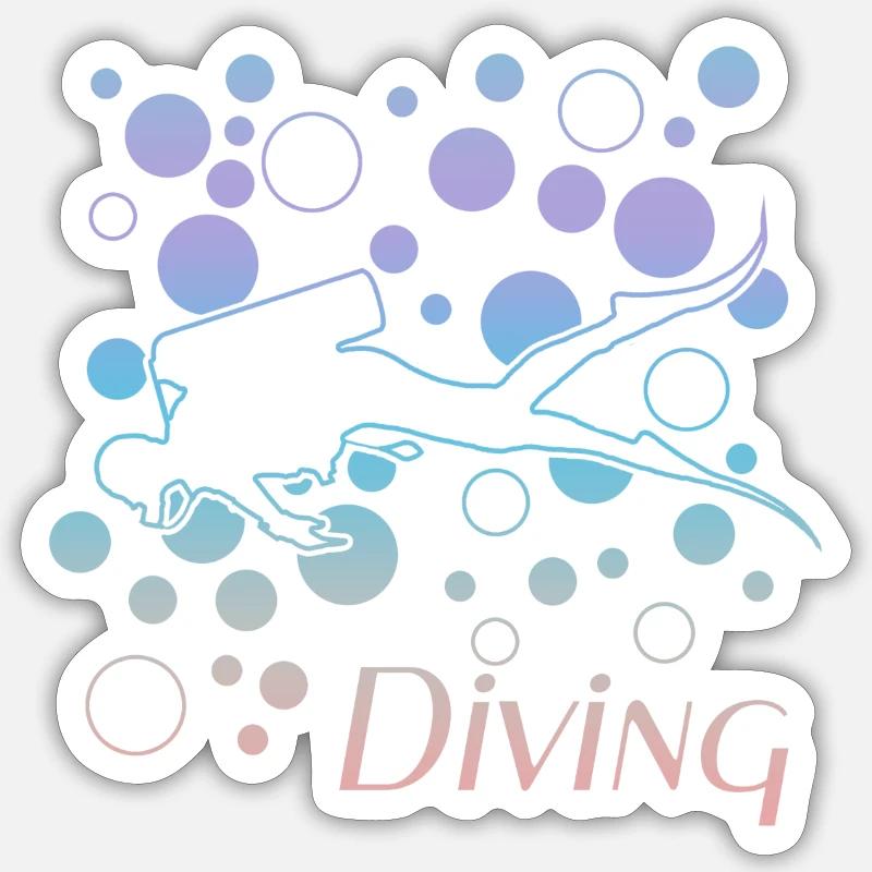 Diving - Sticker Größe S (10 x 10 cm) - Mattweiß