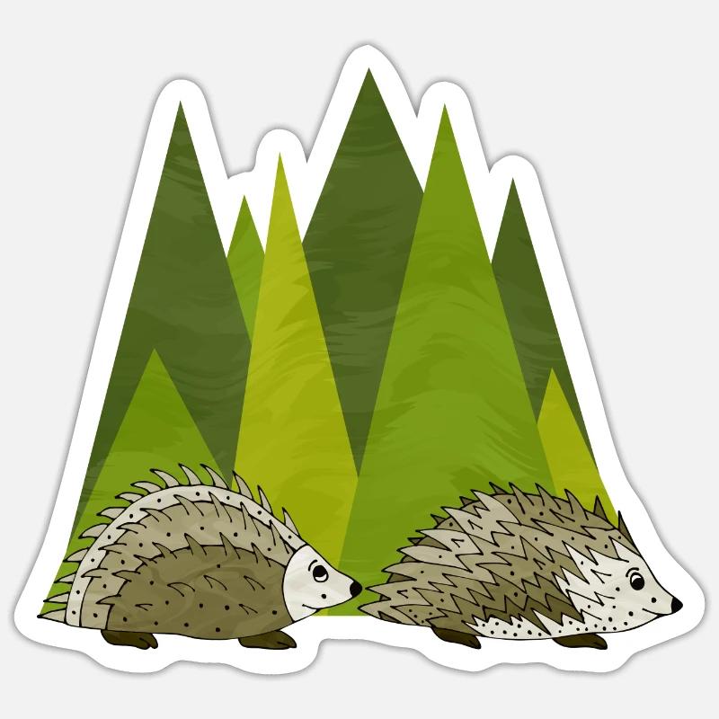 Hedgehogs - Sticker size S (10 x 10 cm) - white matte