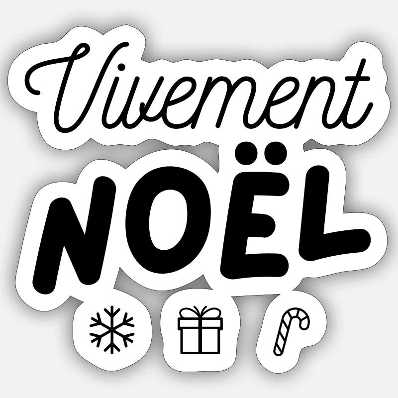 Vivement Noël - Sticker taille S (10 x 10 cm) - blanc mat