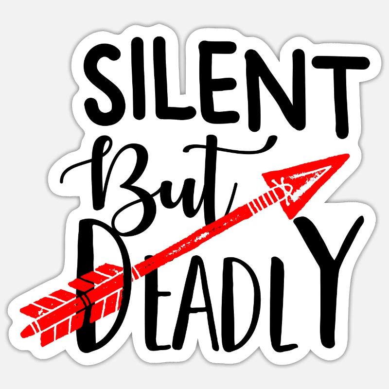 Bogenschießen cooler Spruch. Bogenschütze - Sticker Größe S (10 x 10 cm) - Mattweiß