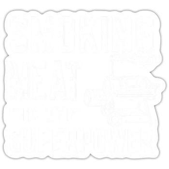 Fleisch Smoker - Sticker Größe S (10 x 10 cm) - Mattweiß - Vorne