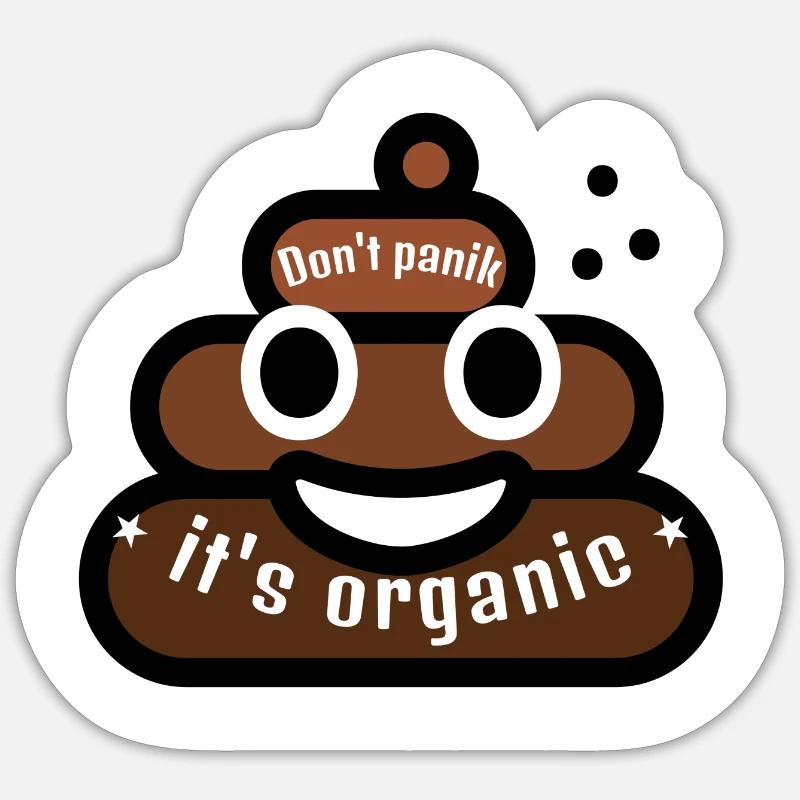 Pas de panique c’est du caca bio emoji Sticker taille S (10 x 10 cm)