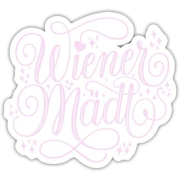 Wiener Mädl - Sticker Größe S (10 x 10 cm) - Mattweiß - Vorne