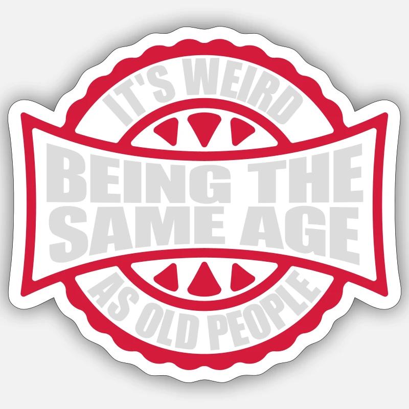 being old people age - Sticker size S (10 x 10 cm) - white matte