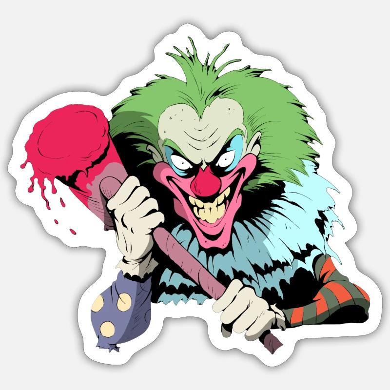 Horror Clown - Sticker Größe S (10 x 10 cm) - Mattweiß