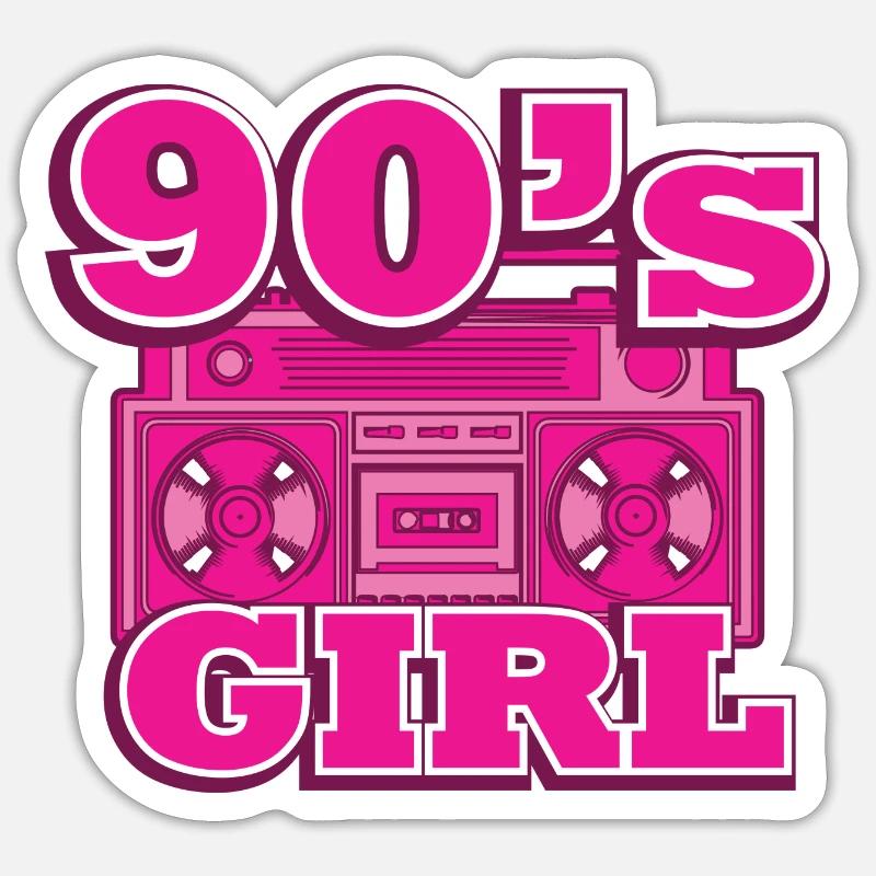 1990iger Sprüche 90s Geschenksidee - Sticker Größe S (10 x 10 cm) - Mattweiß