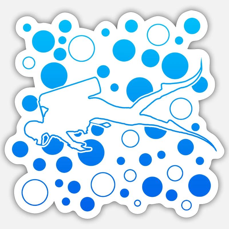 diving tauchen - Sticker Größe S (10 x 10 cm) - Mattweiß