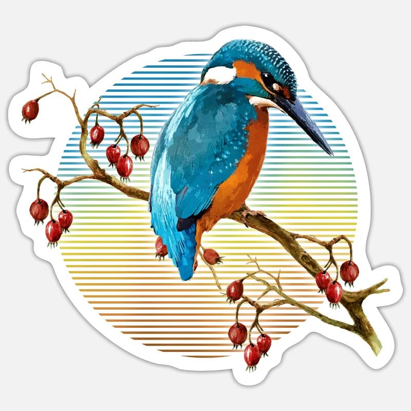 Bunter Vogel - Sticker Größe S (10 x 10 cm) - Mattweiß