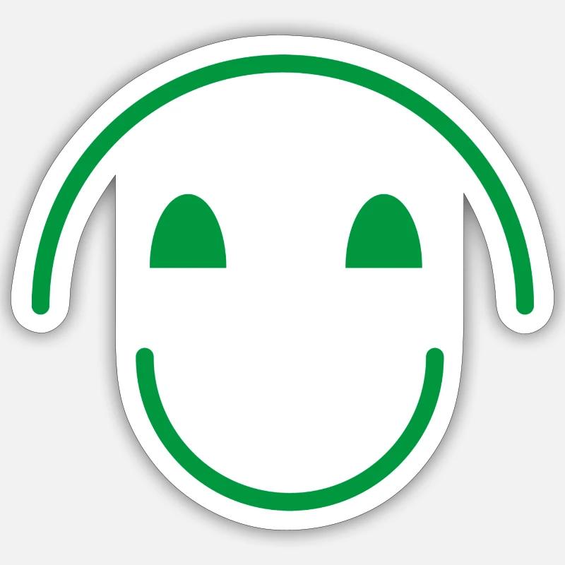 Vert sourire - Sticker taille S (10 x 10 cm) - blanc mat