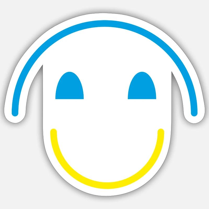 Sourire pour l’Ukraine - Sticker taille S (10 x 10 cm) - blanc mat