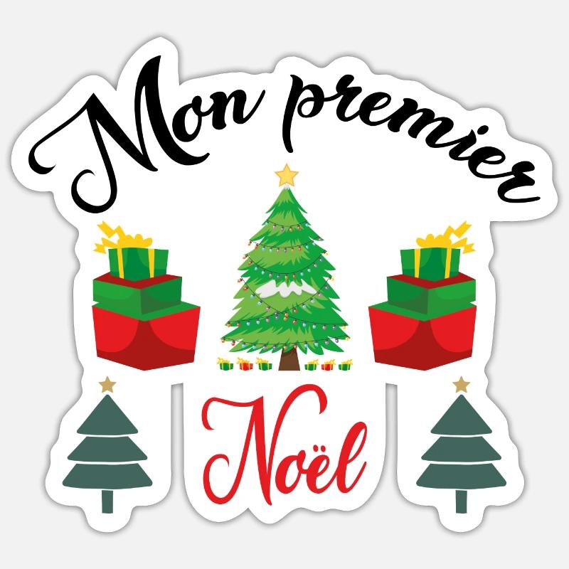 Mon Premier Noel 2023 - Sticker taille S (10 x 10 cm) - blanc mat