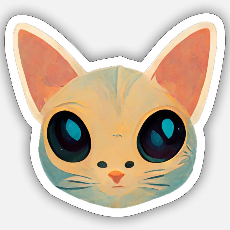 Cat face Sticker size S (10 x 10 cm)