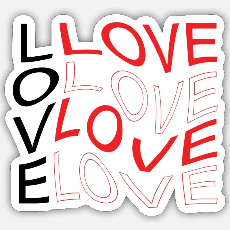 Liebe in Form einer Welle Sticker Größe S (10 x 10 cm)