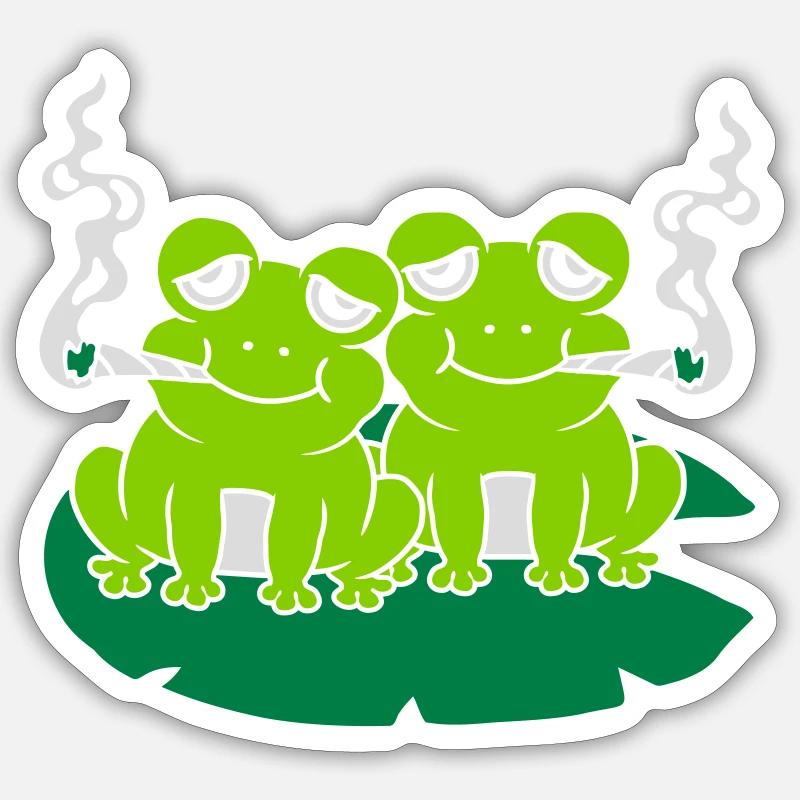 Joint smoke 2 grenouilles Sticker taille S (10 x 10 cm)