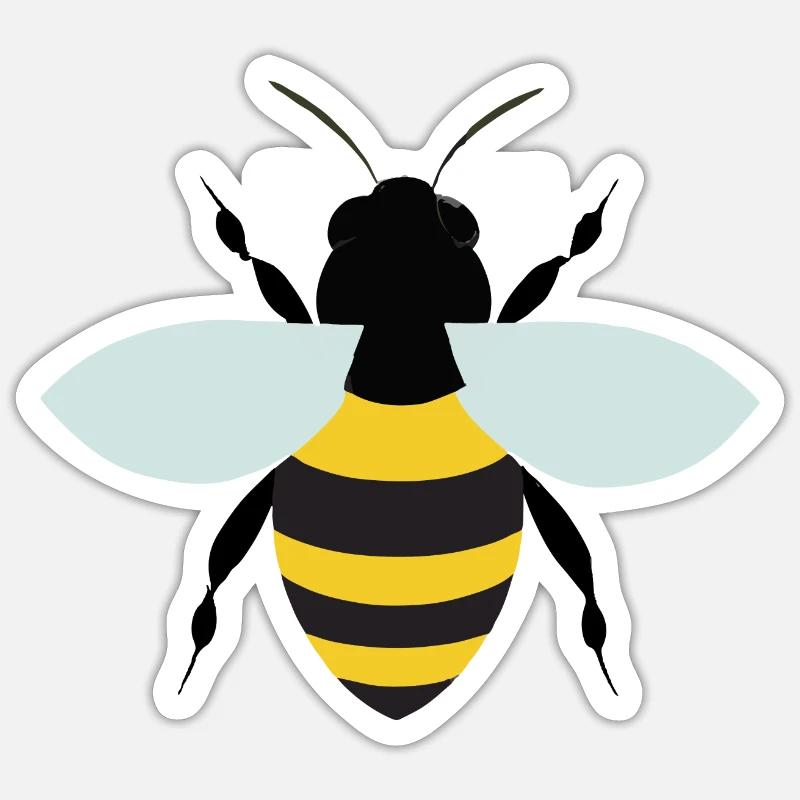 Biene Illustration Geschenkidee - Sticker Größe S (10 x 10 cm) - Mattweiß