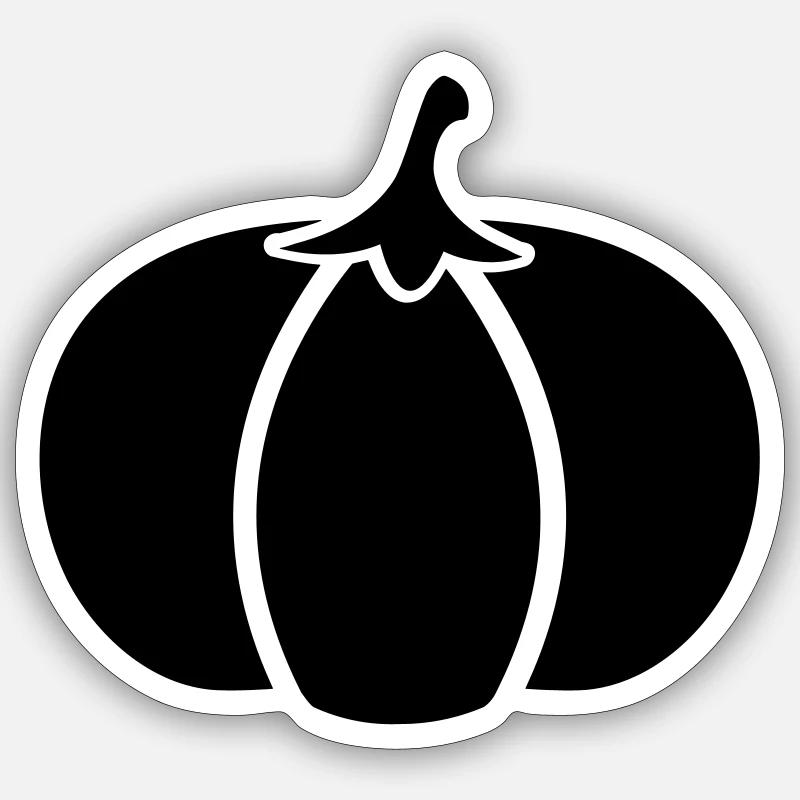 Citrouille 07 - Sticker taille S (10 x 10 cm) - blanc mat