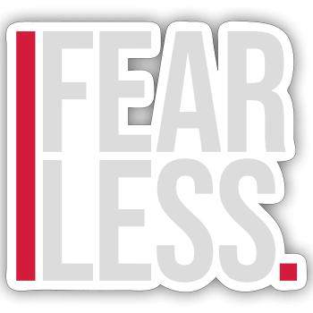 fearless Text Quote Design - Sticker size S (10 x 10 cm) - white matte - Front