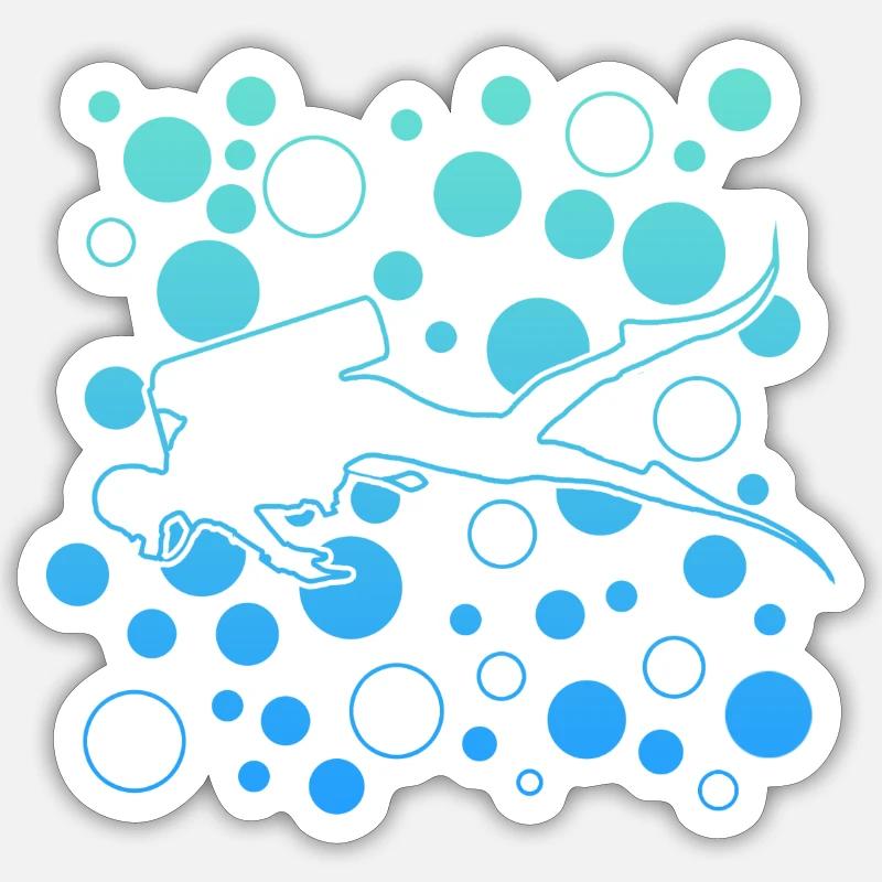 diving scuba diver Sticker Größe S (10 x 10 cm)