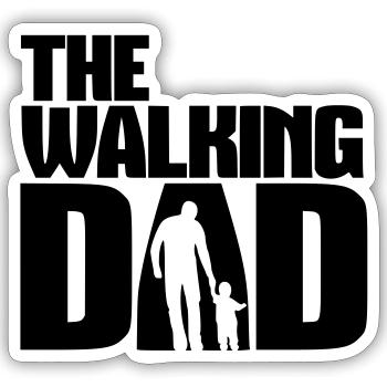 The walking DAD! - Sticker size S (10 x 10 cm) - white matte - Front