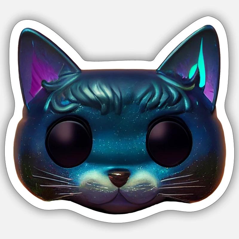 Süßes magisches Katzengesicht! Sticker Größe S (10 x 10 cm)