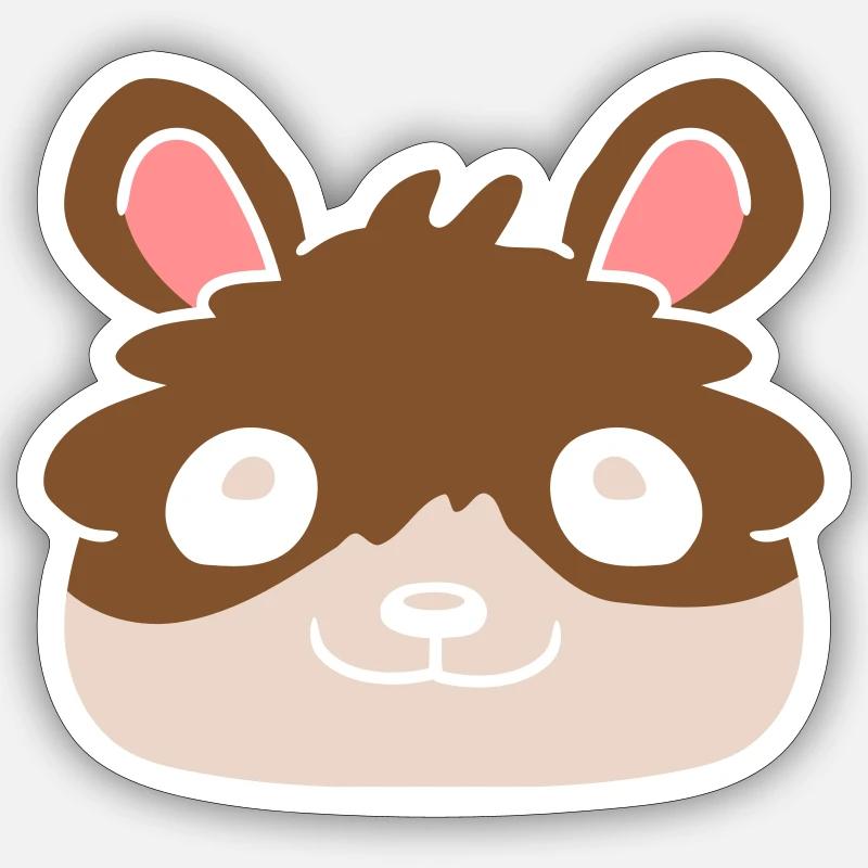 Hamster Gesicht Comic Geschenkidee Sticker Größe S (10 x 10 cm)