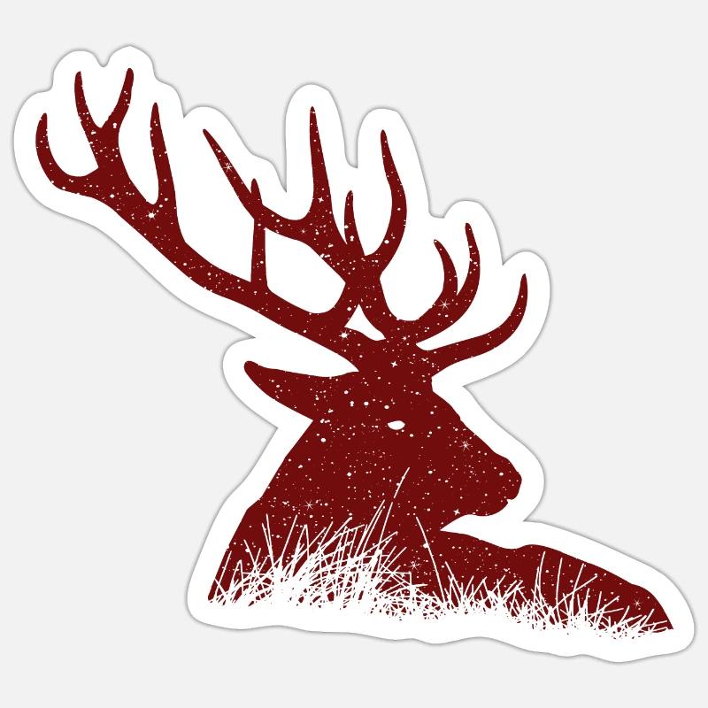 Deer - Sticker size S (10 x 10 cm) - white matte