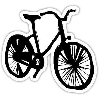 Fahrrad Gekritzel Fahrräder Radfahren Vektor 4 - Sticker Größe S (10 x 10 cm) - Mattweiß - Vorne