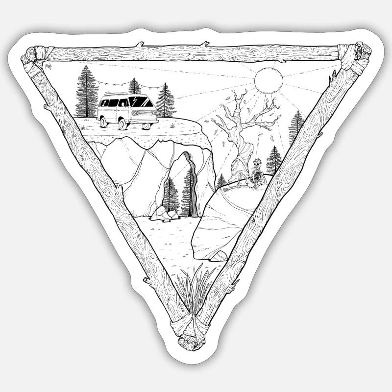 Skeleton Bus - Sticker size S (10 x 10 cm) - white matte
