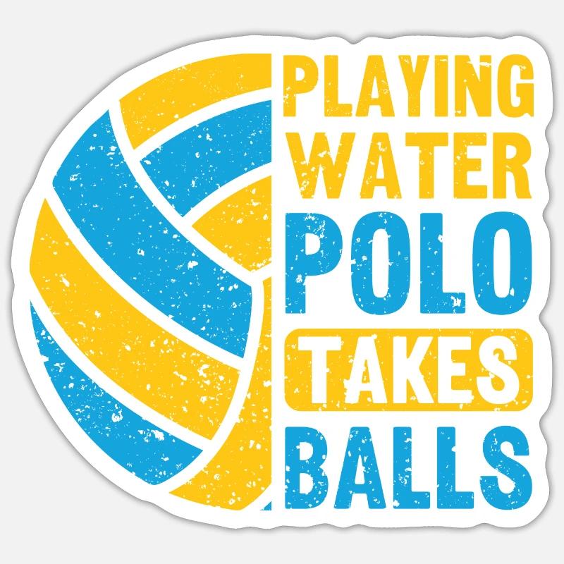 Water-polo Wasserball - Sticker taille S (10 x 10 cm) - blanc mat