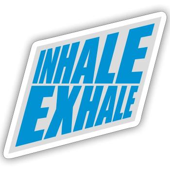 Inspirez expirez Yoga citation - Sticker taille S (10 x 10 cm) - blanc mat - Devant