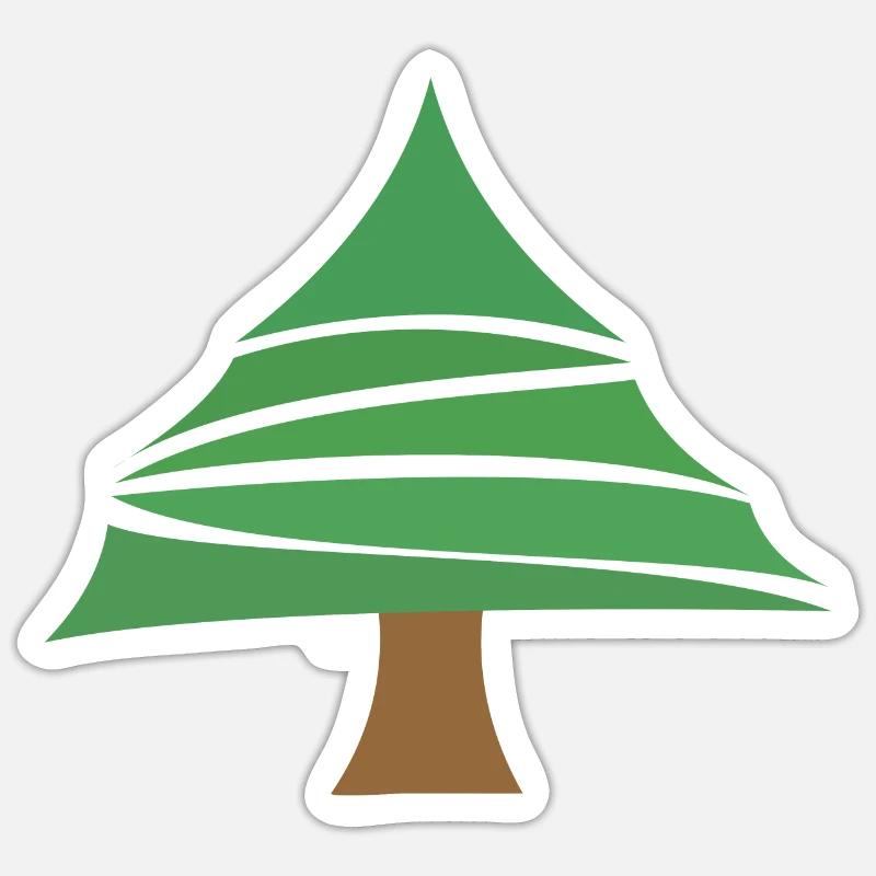 Sapin - Sticker taille S (10 x 10 cm) - blanc mat