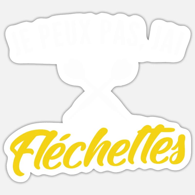 je peux pas j ai fléchettes - Sticker taille S (10 x 10 cm) - blanc mat