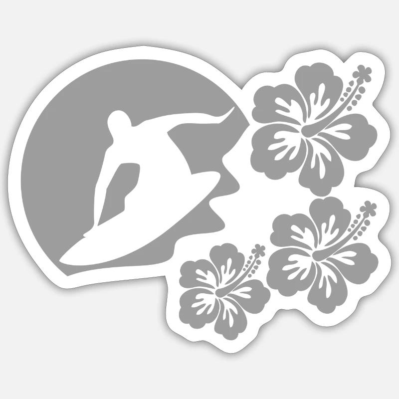 Surfer - Sticker size S (10 x 10 cm) - white matte