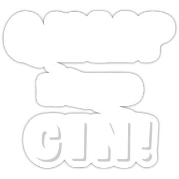 GYM? - I SAD GIN! Lustiger Sauf Spruch - Sticker Größe S (10 x 10 cm) - Mattweiß - Vorne
