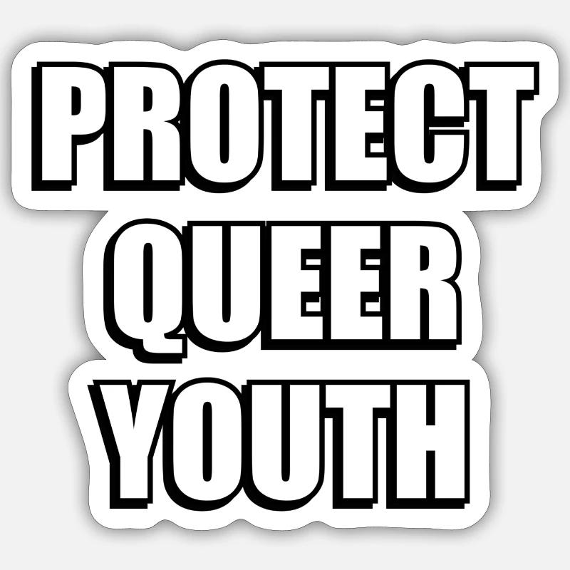Protéger les jeunes queer - Sticker taille S (10 x 10 cm) - blanc mat
