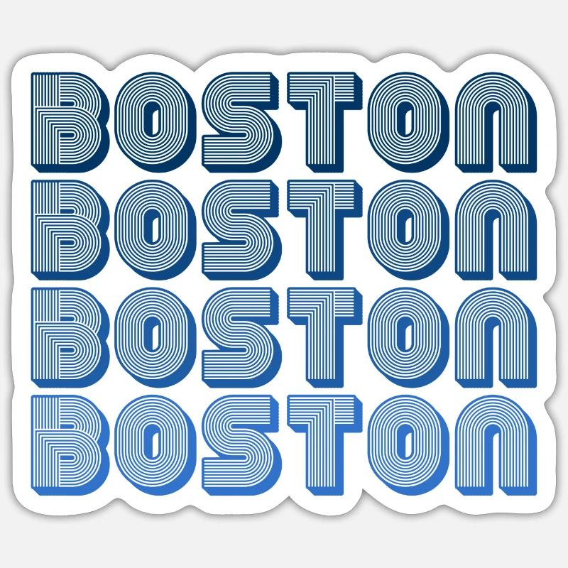 Boston Block Grid Muster - Sticker Größe S (10 x 10 cm) - Mattweiß